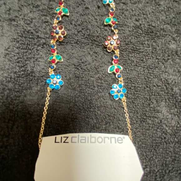(NEW) LIZ CLAIBORNE FLOWER KNECKLACE - Picture 3 of 4